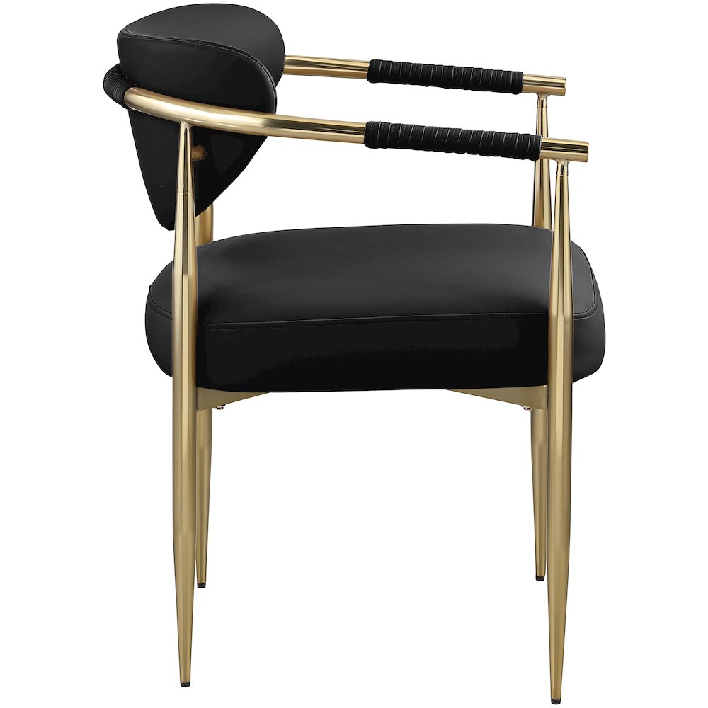 Virella Black Vegan Leather Upholstered Dining Chair, Set of 2