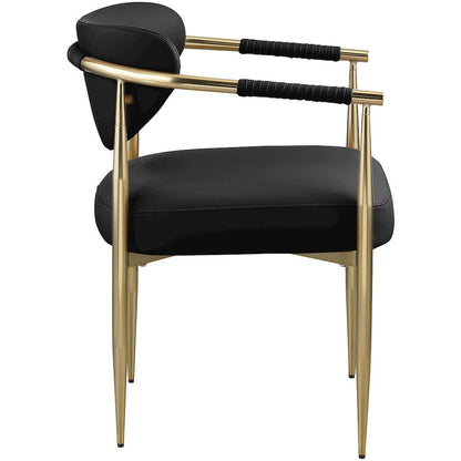 Virella Black Vegan Leather Upholstered Dining Chair, Set of 2