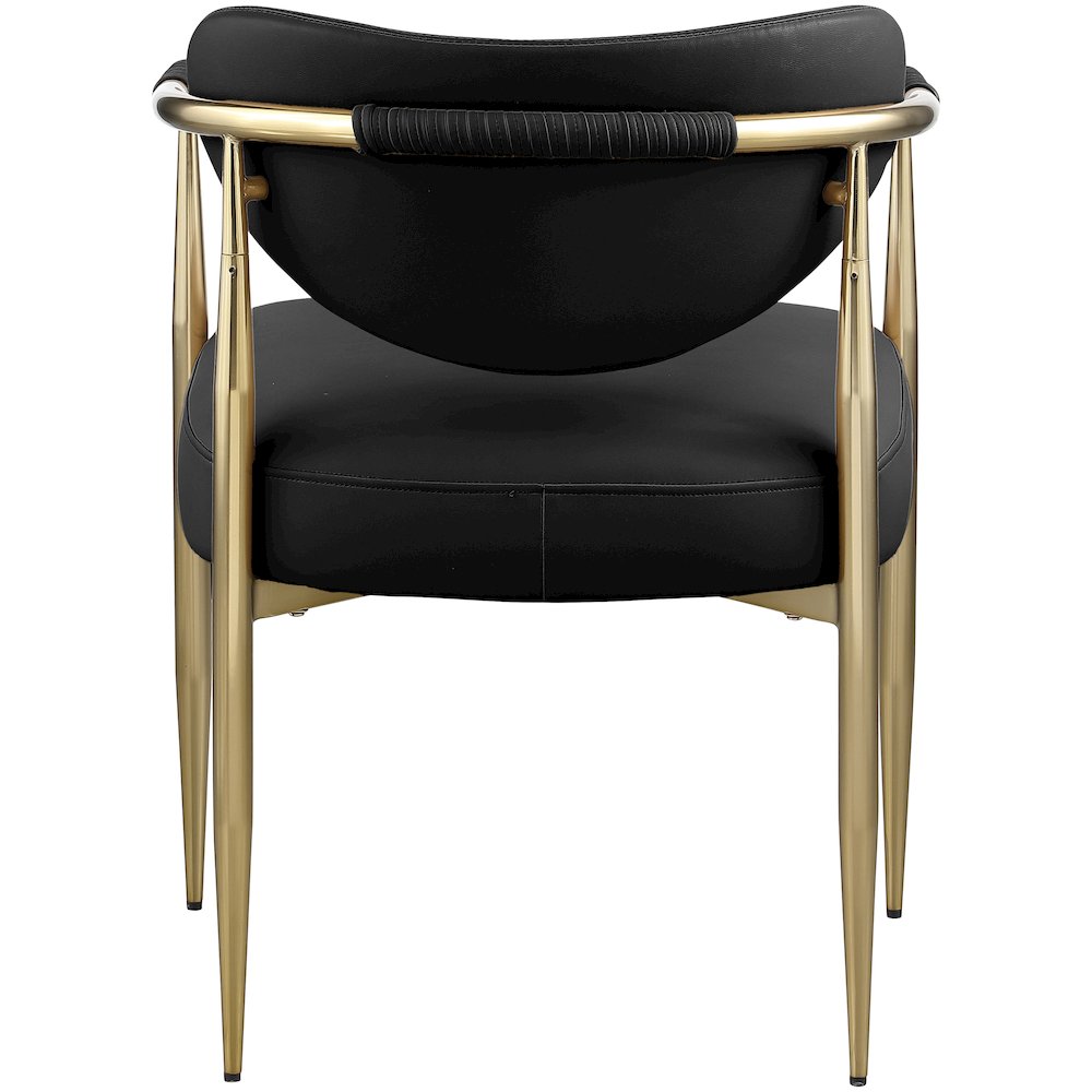 Virella Black Vegan Leather Upholstered Dining Chair, Set of 2