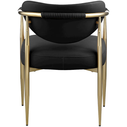 Virella Black Vegan Leather Upholstered Dining Chair, Set of 2