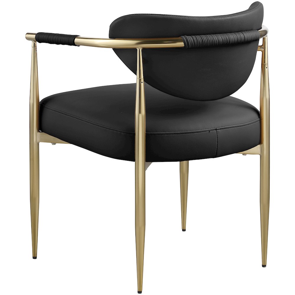 Virella Black Vegan Leather Upholstered Dining Chair, Set of 2
