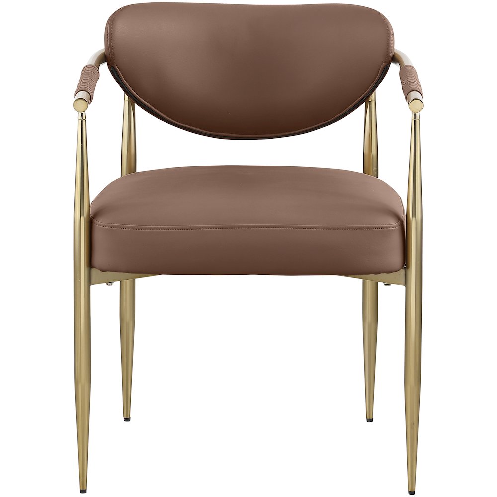 Virella Brown Vegan Leather Upholstered Dining Chair, Set of 2