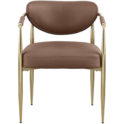 Virella Brown Vegan Leather Upholstered Dining Chair, Set of 2
