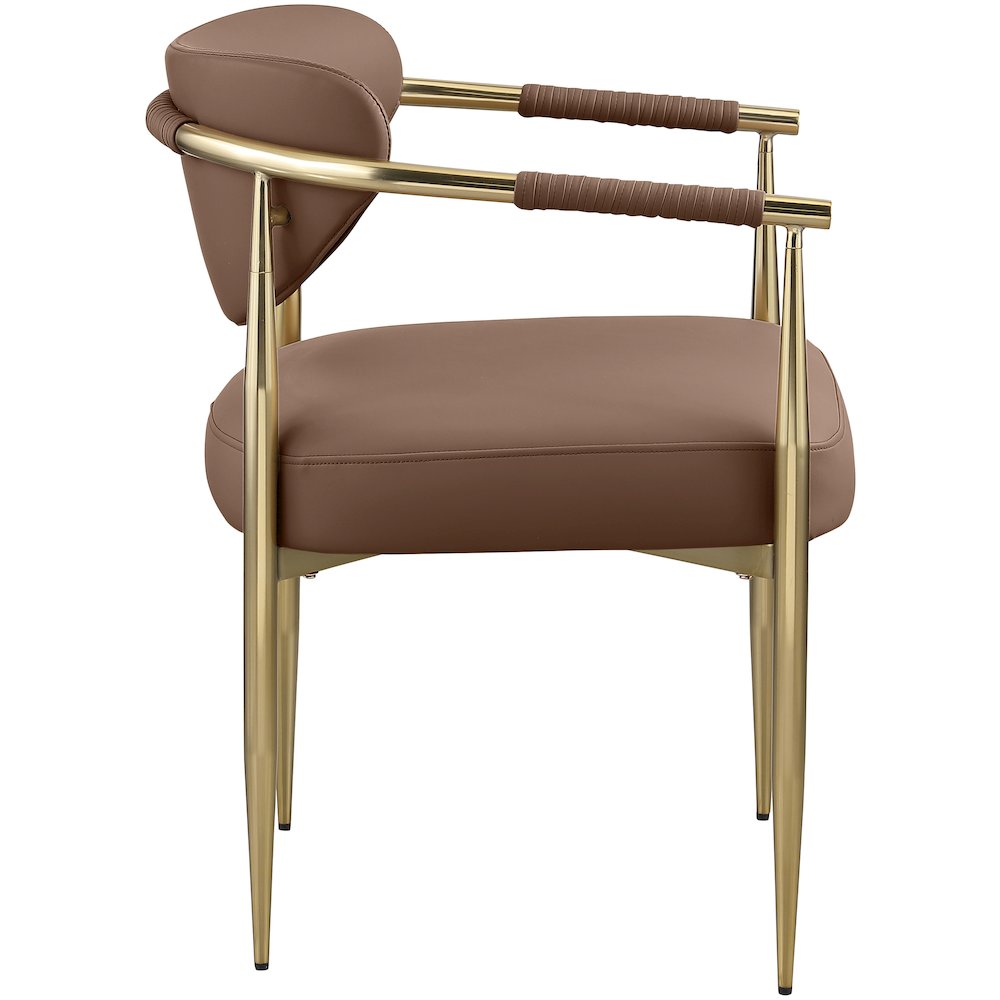 Virella Brown Vegan Leather Upholstered Dining Chair, Set of 2