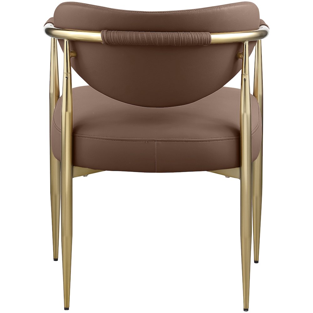 Virella Brown Vegan Leather Upholstered Dining Chair, Set of 2