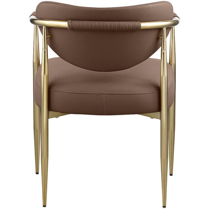 Virella Brown Vegan Leather Upholstered Dining Chair, Set of 2