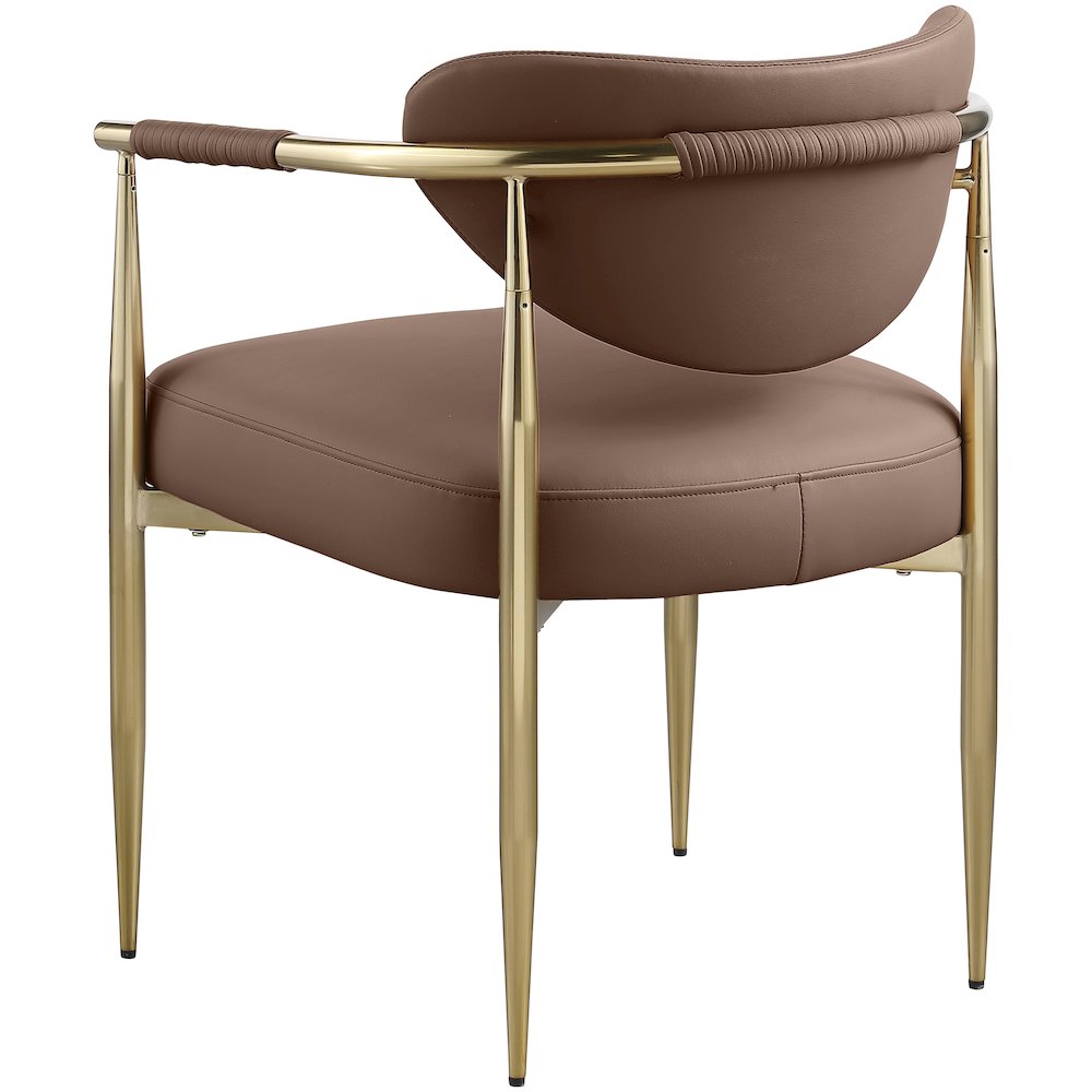 Virella Brown Vegan Leather Upholstered Dining Chair, Set of 2