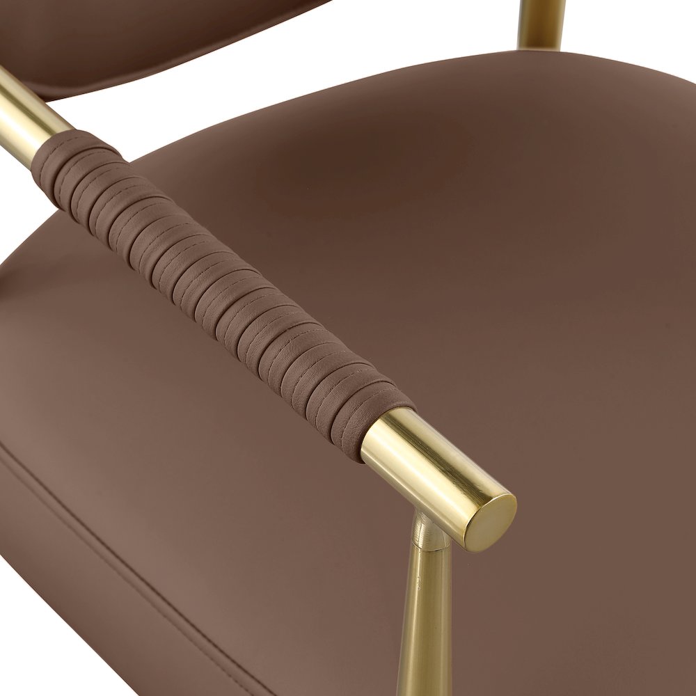 Virella Brown Vegan Leather Upholstered Dining Chair, Set of 2