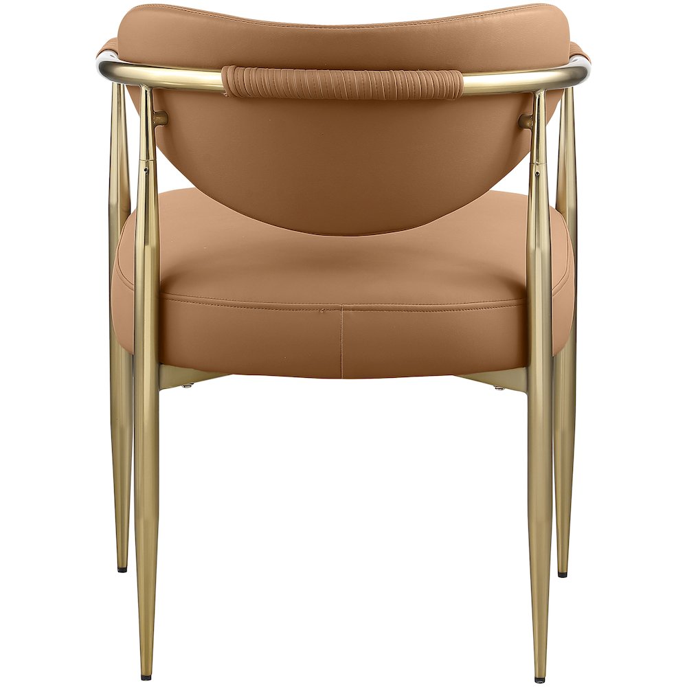 Virella Cognac Vegan Leather Upholstered Dining Chair, Set of 2