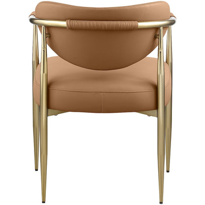 Virella Cognac Vegan Leather Upholstered Dining Chair, Set of 2