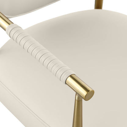 Virella Cream Vegan Leather Upholstered Dining Chair, Set of 2