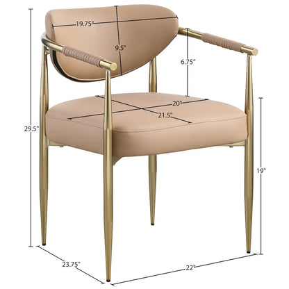 Virella Tan Vegan Leather Upholstered Dining Chair, Set of 2