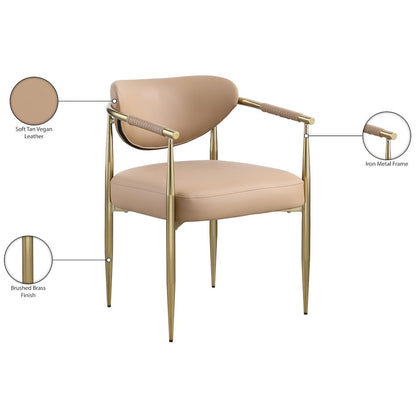 Virella Tan Vegan Leather Upholstered Dining Chair, Set of 2