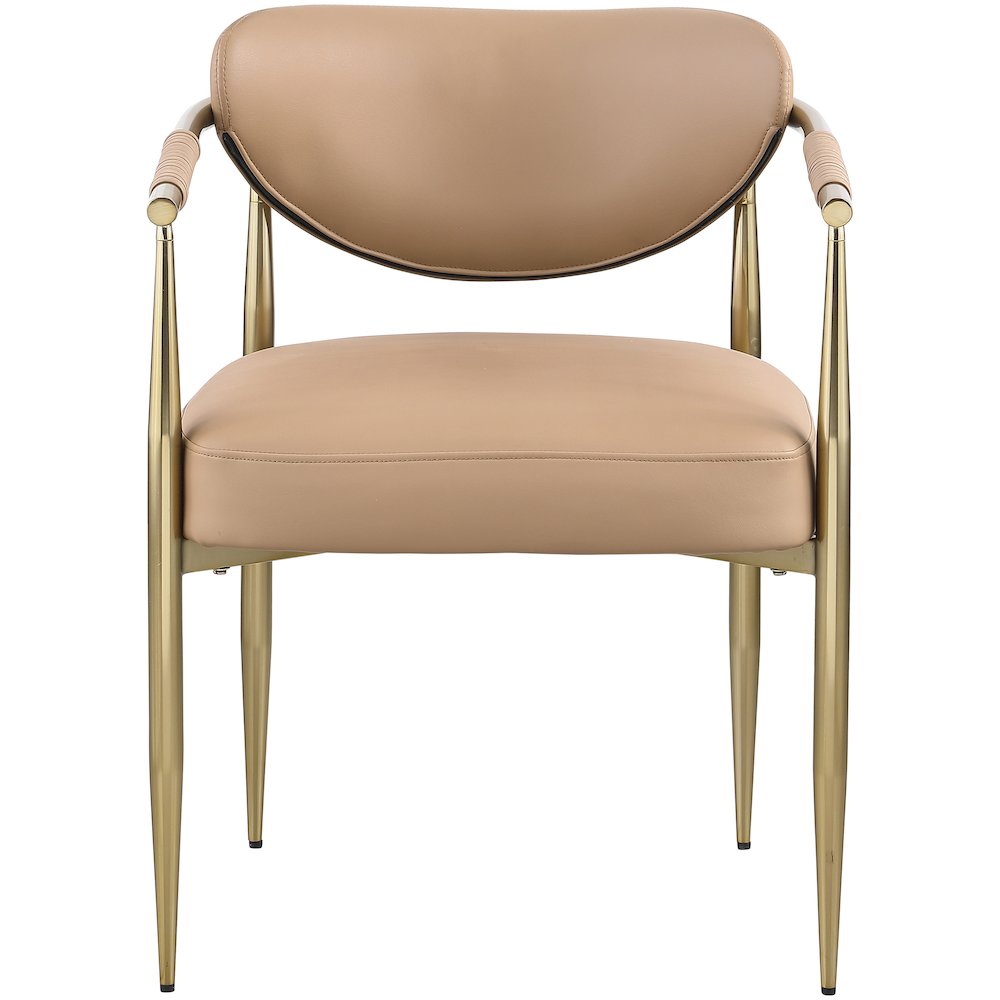 Virella Tan Vegan Leather Upholstered Dining Chair, Set of 2
