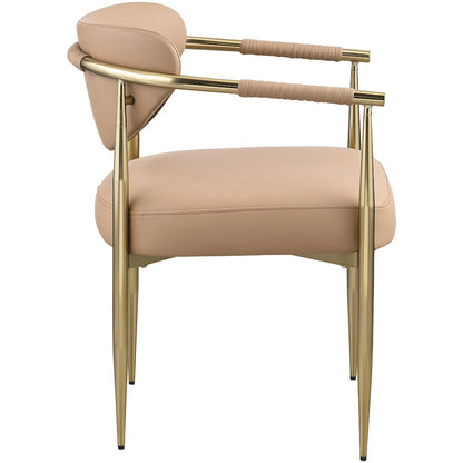 Virella Tan Vegan Leather Upholstered Dining Chair, Set of 2