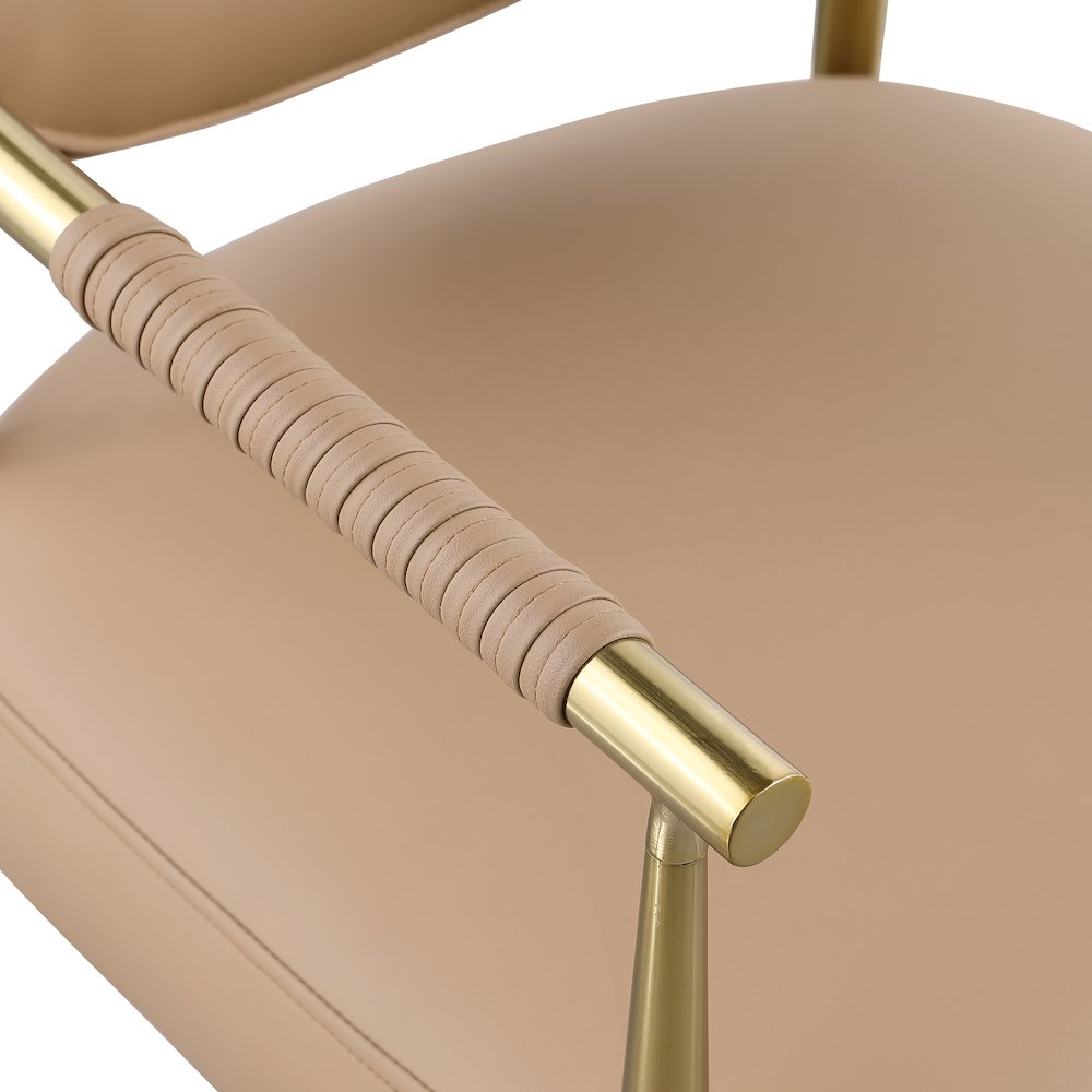 Virella Tan Vegan Leather Upholstered Dining Chair, Set of 2