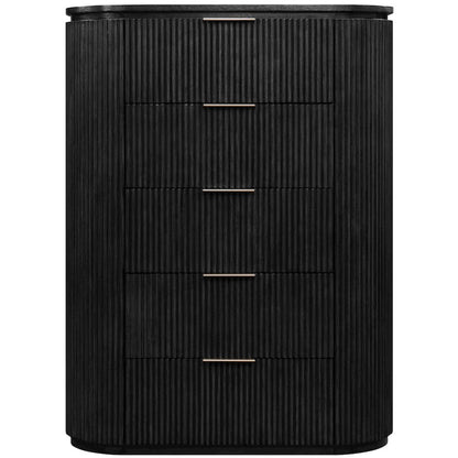 Astrid Black Solid Wood And Oak Veneer Chest