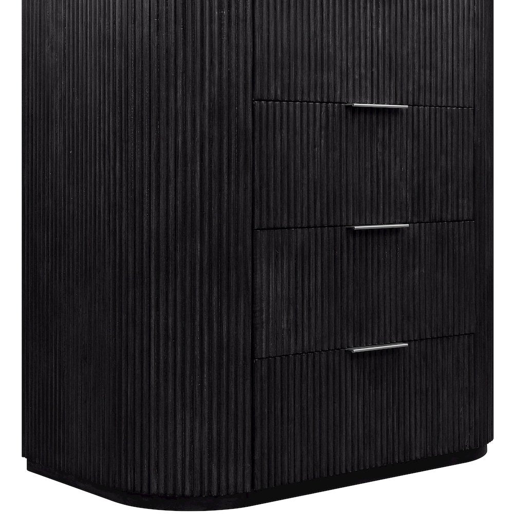 Astrid Black Solid Wood And Oak Veneer Chest