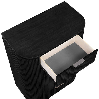 Astrid Black Solid Wood And Oak Veneer Chest