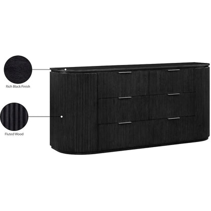 Astrid Black Solid Wood And Oak Veneer Dresser