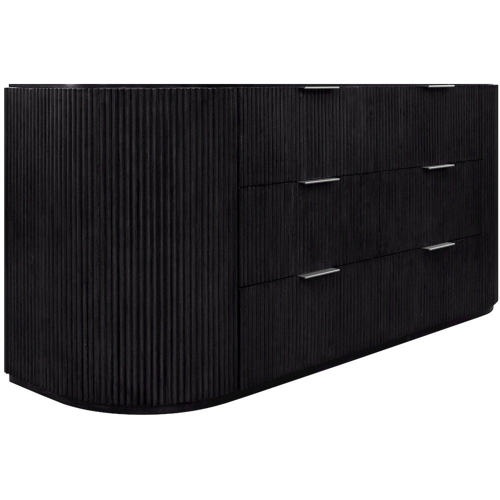 Astrid Black Solid Wood And Oak Veneer Dresser