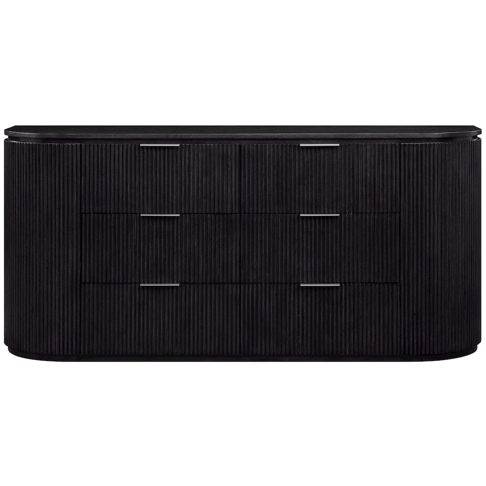 Astrid Black Solid Wood And Oak Veneer Dresser