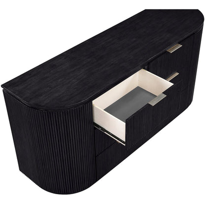 Astrid Black Solid Wood And Oak Veneer Dresser