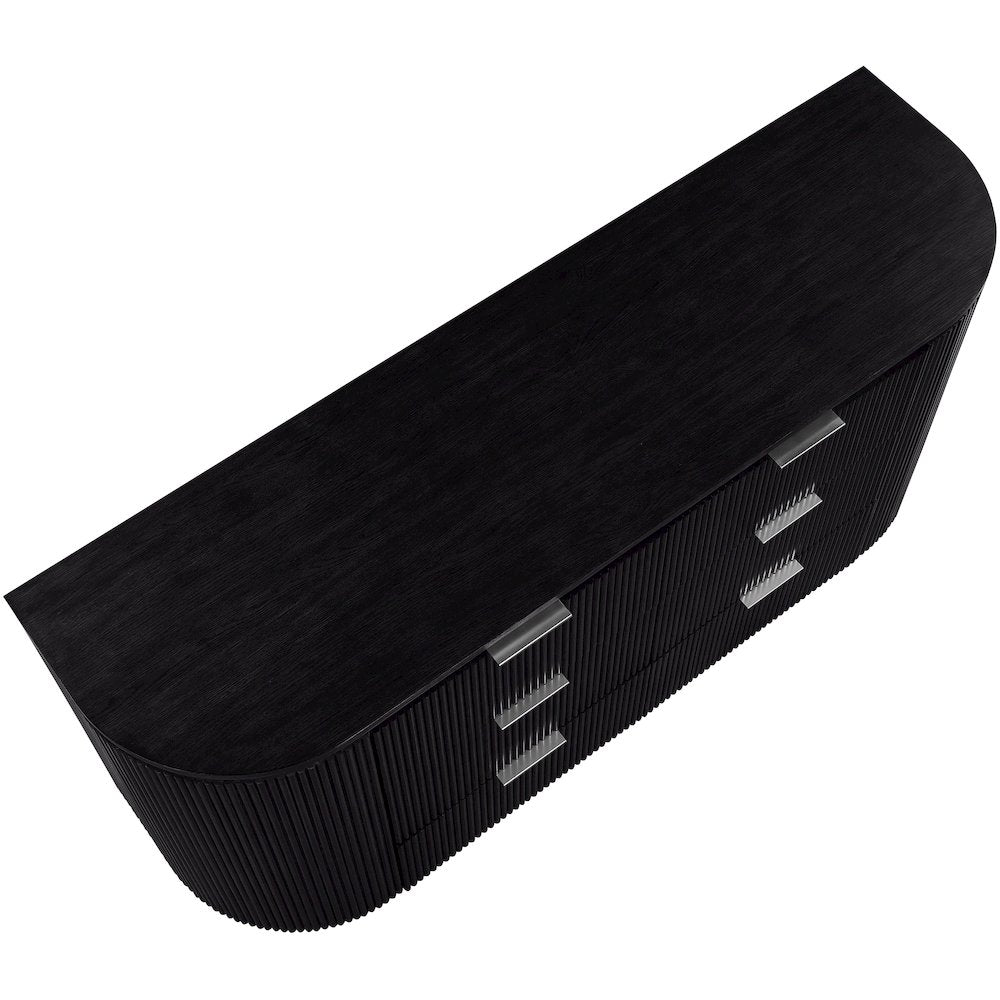 Astrid Black Solid Wood And Oak Veneer Dresser