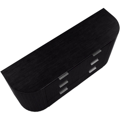 Astrid Black Solid Wood And Oak Veneer Dresser