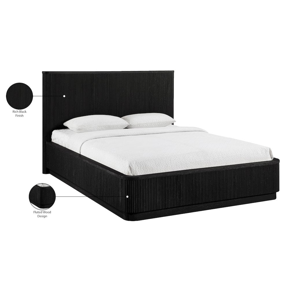Astrid Black Solid Wood And Oak Veneer King Bed (3 Boxes)