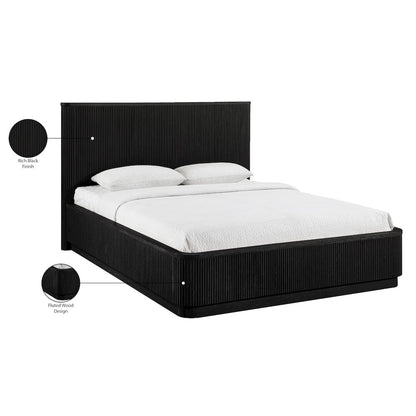 Astrid Black Solid Wood And Oak Veneer King Bed (3 Boxes)