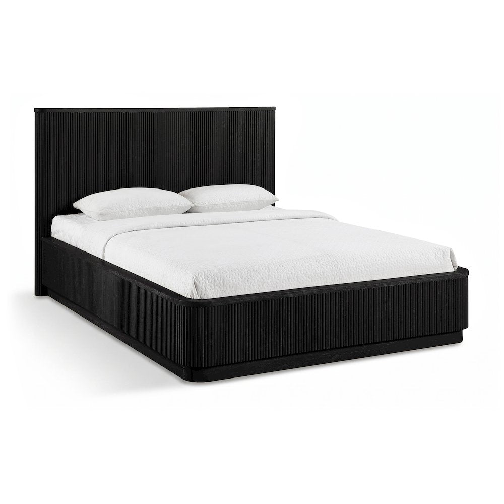 Astrid Black Solid Wood And Oak Veneer King Bed (3 Boxes)