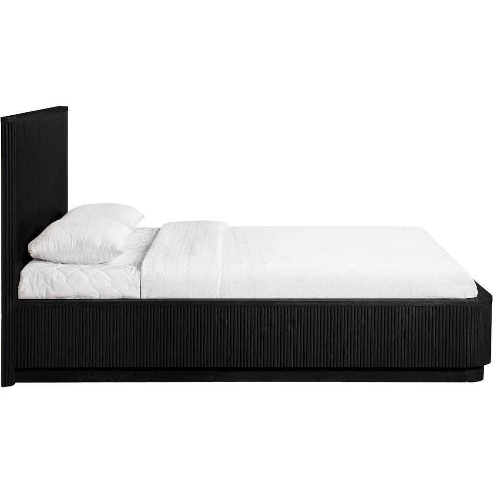 Astrid Black Solid Wood And Oak Veneer King Bed (3 Boxes)