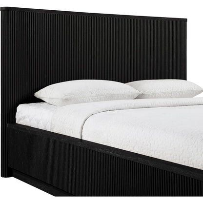 Astrid Black Solid Wood And Oak Veneer King Bed (3 Boxes)
