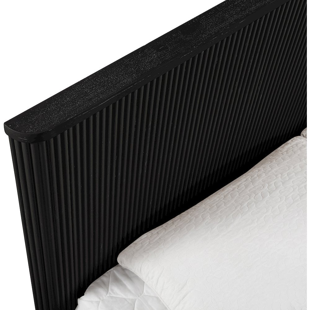 Astrid Black Solid Wood And Oak Veneer King Bed (3 Boxes)