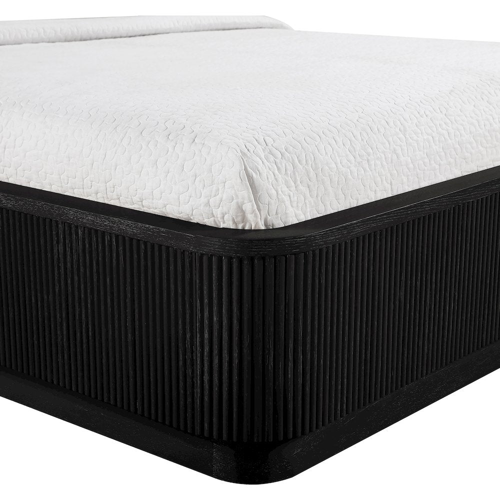Astrid Black Solid Wood And Oak Veneer King Bed (3 Boxes)