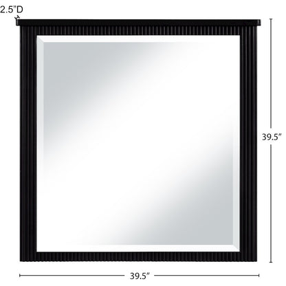 Astrid Black Solid Wood And Oak Veneer Mirror