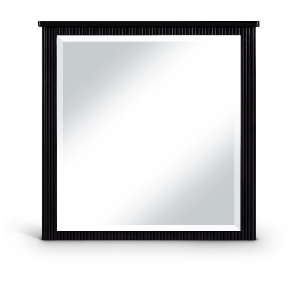 Astrid Black Solid Wood And Oak Veneer Mirror