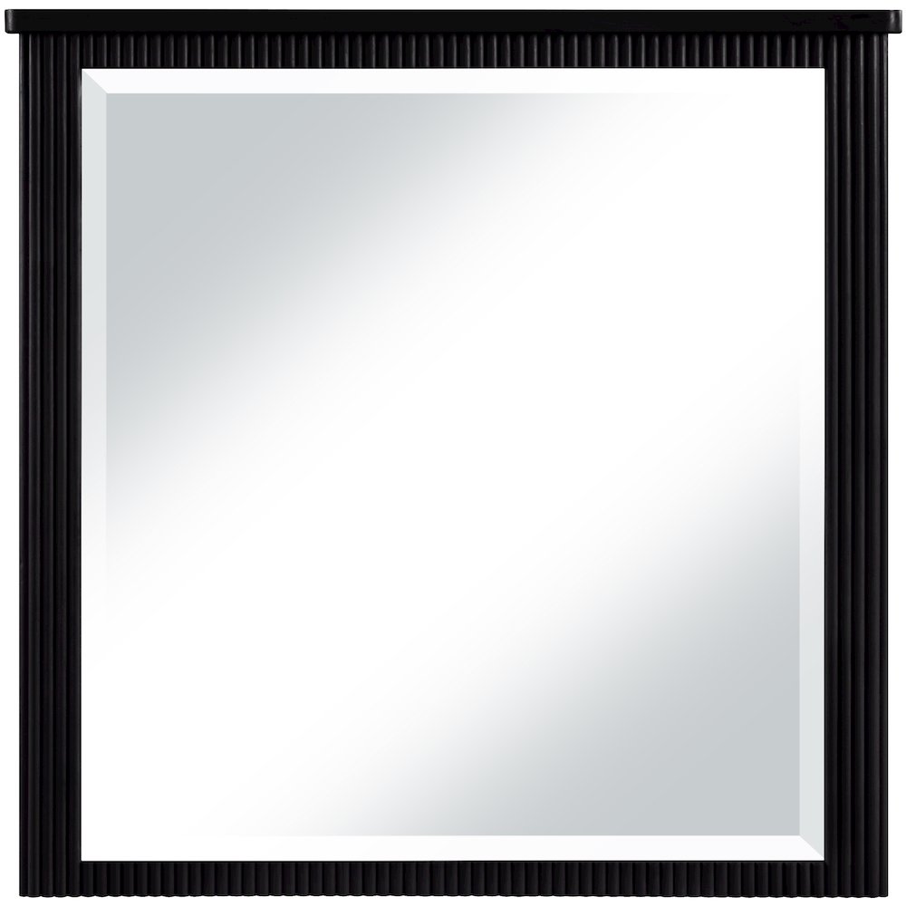 Astrid Black Solid Wood And Oak Veneer Mirror