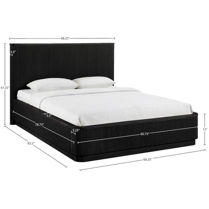 Astrid Black Solid Wood And Oak Veneer Queen Bed (3 Boxes)