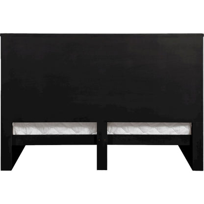 Astrid Black Solid Wood And Oak Veneer Queen Bed (3 Boxes)