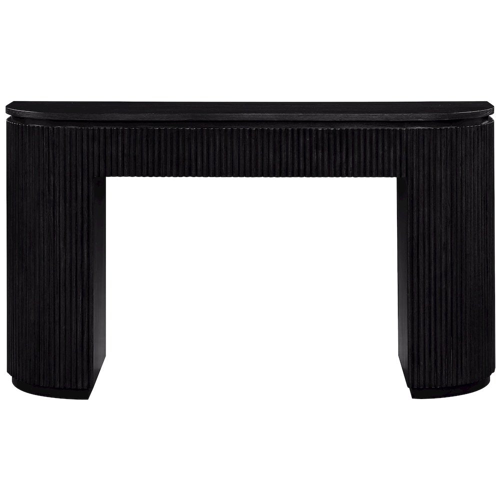 Astrid Black Solid Wood And Oak Veneer Console Table