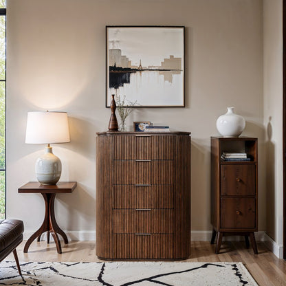 Astrid Brown Solid Wood And Oak Veneer Chest