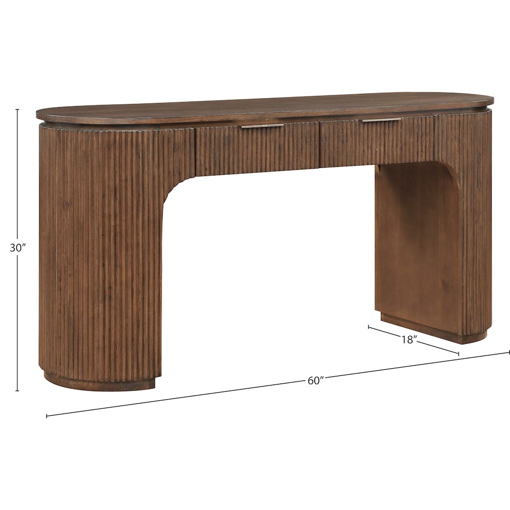 Astrid Brown Solid Wood And Oak Veneer Desk