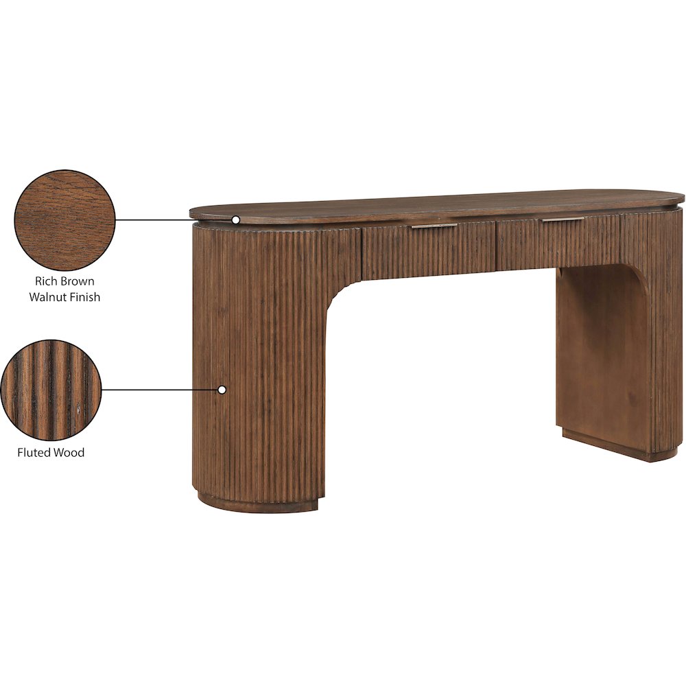 Astrid Brown Solid Wood And Oak Veneer Desk