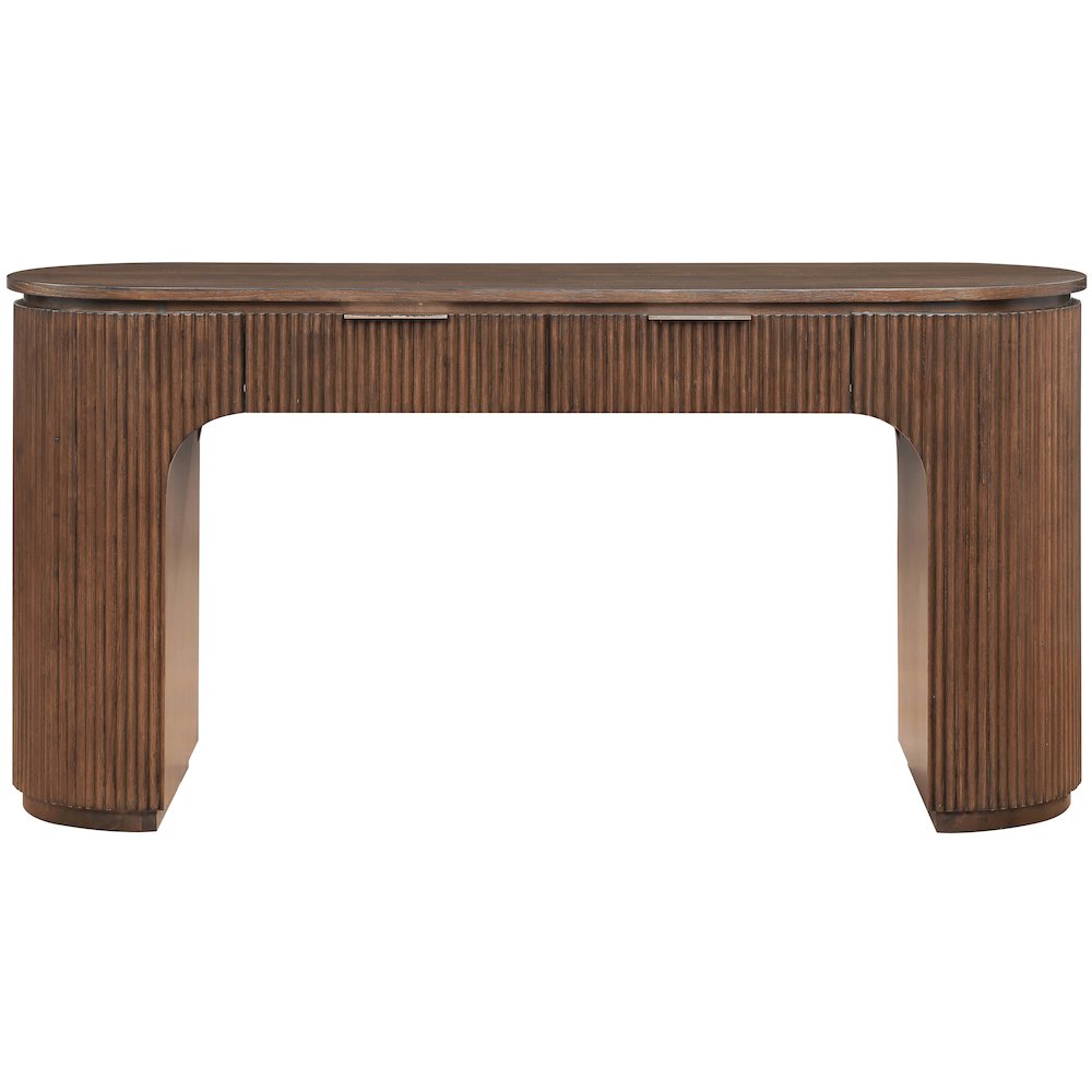 Astrid Brown Solid Wood And Oak Veneer Desk