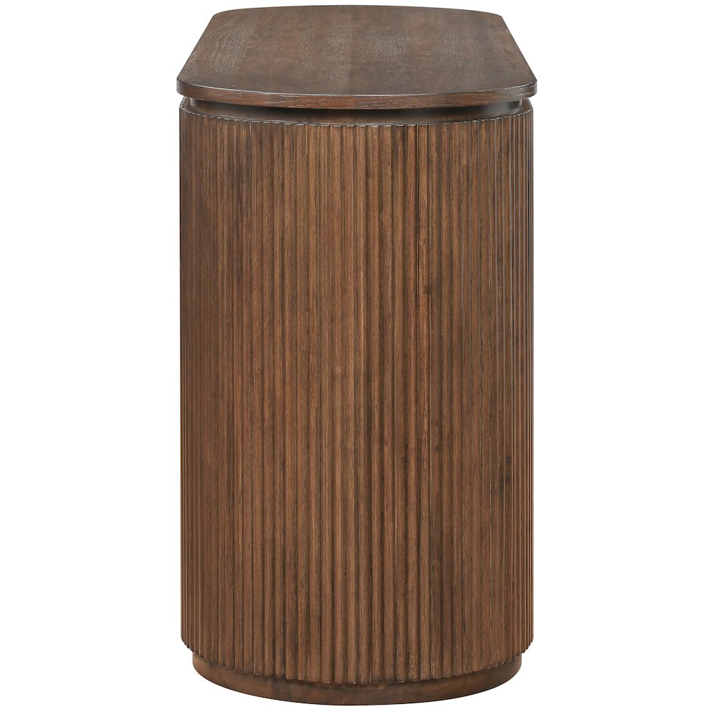 Astrid Brown Solid Wood And Oak Veneer Desk