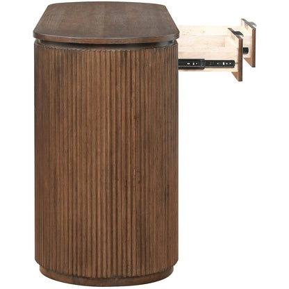 Astrid Brown Solid Wood And Oak Veneer Desk