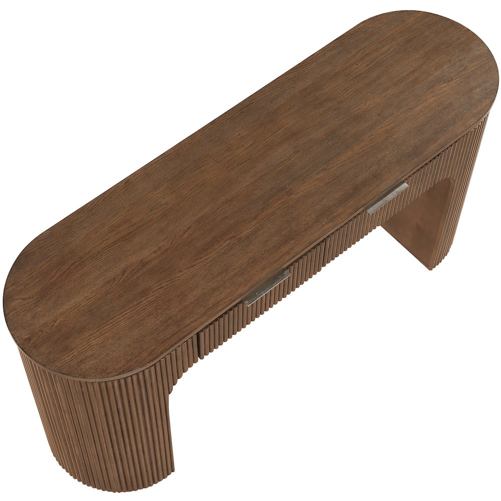 Astrid Brown Solid Wood And Oak Veneer Desk
