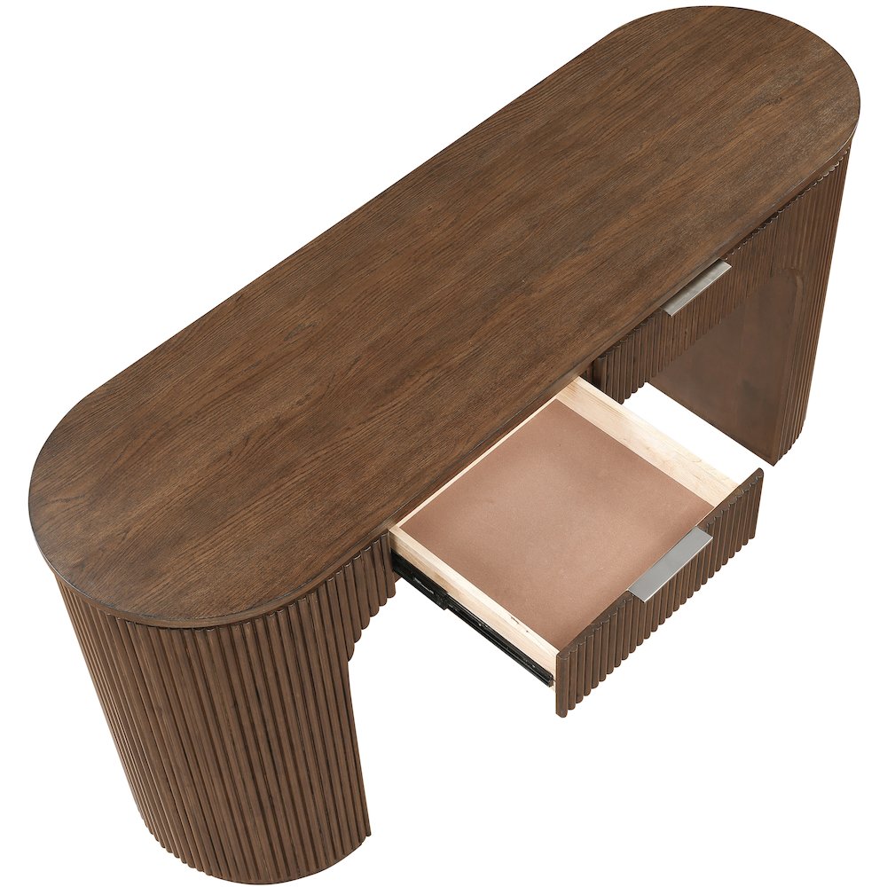 Astrid Brown Solid Wood And Oak Veneer Desk